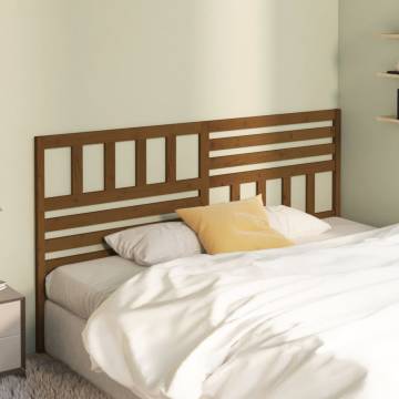 Stylish Honey Brown Bed Headboard | Solid Pine Wood - 186x4x100 cm