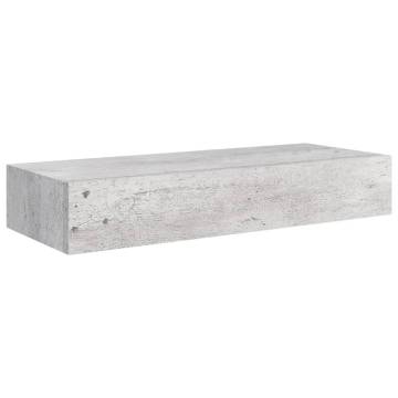 Wall-Mounted Drawer Shelf - Concrete Grey 60x23.5x10cm MDF