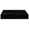 Stylish High Gloss Black Floating Wall Shelves - Set of 4