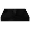 Stylish High Gloss Black Floating Wall Shelves - Set of 4