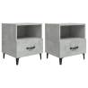 Stylish Bedside Cabinets - 2 pcs Concrete Grey Wood Design