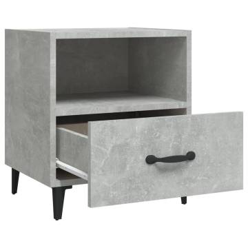 Stylish Bedside Cabinets - 2 pcs Concrete Grey Wood Design