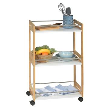 Excellent Houseware Kitchen Trolley - 3 Shelves Bamboo