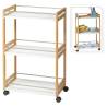 Excellent Houseware Kitchen Trolley - 3 Shelves Bamboo