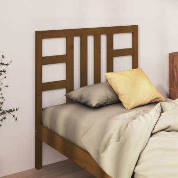 Stylish Honey Brown Bed Headboard - Solid Pine Wood