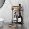 Metaltex 2-Tier Corner Douche Rack - Black | HipoMarket