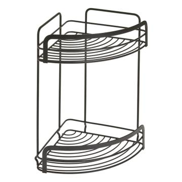 Metaltex 2-Tier Corner Douche Rack - Black | HipoMarket