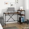 Desk with Shelves Brown Oak 135x50x90 cm Engineered Wood&Iron Colour brown oak Size 135 x 50 x 90 cm 