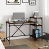 Brown Oak Desk with Shelves - Industrial Style 135x50x90 cm