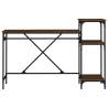 Brown Oak Desk with Shelves - Industrial Style 135x50x90 cm