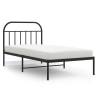 Metal Bed Frame with Headboard - Black 107x203 cm | HipoMarket