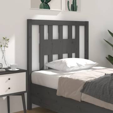 Stylish Grey Pine Bed Headboard - 81x4x100 cm | Hipomarket