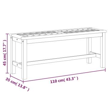 Garden Bench 110 cm Solid Wood Acacia - Stylish & Durable