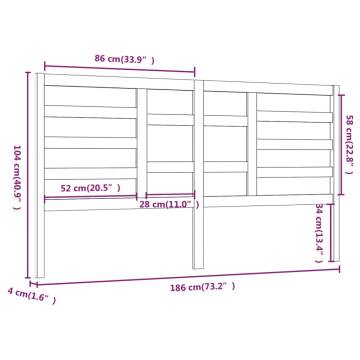 Solid Wood Pine Bed Headboard - 186x4x104 cm | Hipomarket