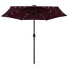 Parasol with LED Lights and Aluminium Pole 270 cm Bordeaux Red Colour red Quantity in Package 1 