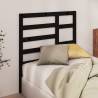 Stylish Black Pine Bed Headboard - 106x4x104 cm