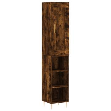 Elegant Highboard in Smoked Oak - 34.5x34x180 cm