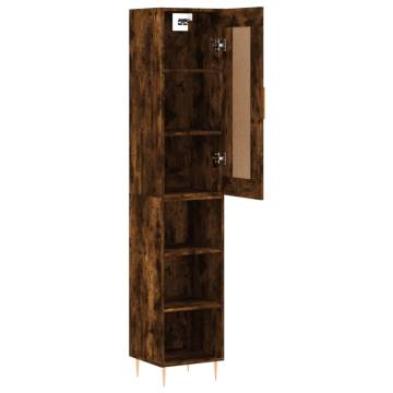 Elegant Highboard in Smoked Oak - 34.5x34x180 cm