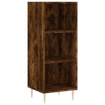 Elegant Highboard in Smoked Oak - 34.5x34x180 cm