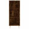 Elegant Highboard in Smoked Oak - 34.5x34x180 cm