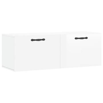 High Gloss White Wall Cabinet - 100x36.5 cm | HipoMarket