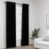 Linen-Look Blackout Curtains with Grommets 2pcs Black 140x225cm Colour black Size 140 x 225 cm Quantity in Package 2 