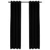 Linen-Look Blackout Curtains - Black 140x225cm | HipoMarket