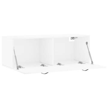 High Gloss White Wall Cabinet - 100x36.5 cm | HipoMarket