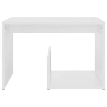 Stylish White Side Table - 59x36x38 cm Engineered Wood