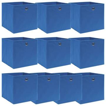 Storage Boxes 10 pcs Blue 32x32x32 cm - Durable & Foldable