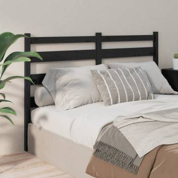 Stylish Black Solid Wood Bed Headboard | 141x4x100 cm