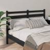 Stylish Black Solid Wood Bed Headboard | 141x4x100 cm