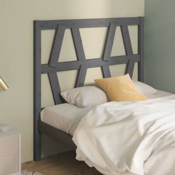 Stylish Grey Solid Wood Bed Headboard | Hipomarket 81x4x100cm