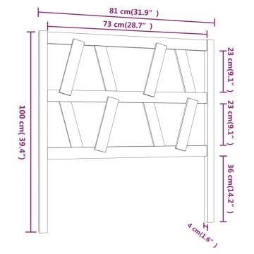 Stylish Grey Solid Wood Bed Headboard | Hipomarket 81x4x100cm