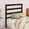 Stylish Black Bed Headboard - Solid Pine 81x4x100 cm