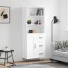 Highboard White 69.5x34x180 cm Engineered Wood Colour white Quantity in Package 1 Model 1 wood door 3 drawers 