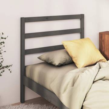 Stylish Grey Bed Headboard - Solid Wood Pine | Hipomarket UK