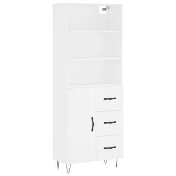 Stylish Highboard White 69.5x34x180 cm | Hipomarket UK