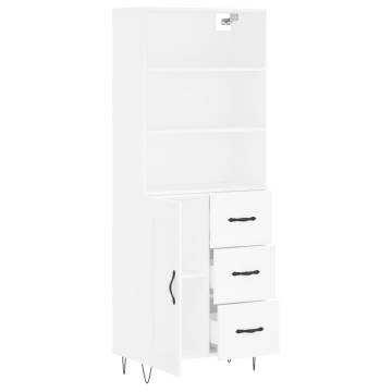 Stylish Highboard White 69.5x34x180 cm | Hipomarket UK