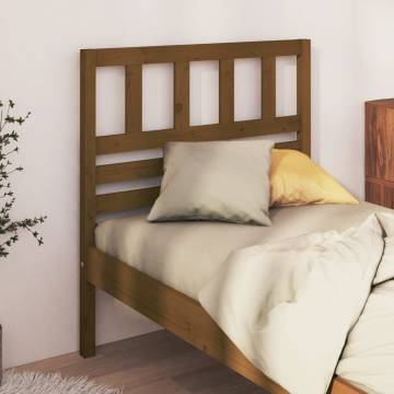 Stylish Honey Brown Bed Headboard - Solid Wood Pine | HipoMarket