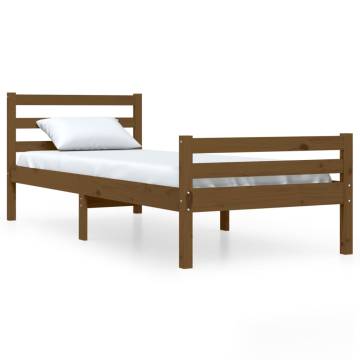 Honey Brown Solid Wood Bed Frame - 75x190 cm Small Single