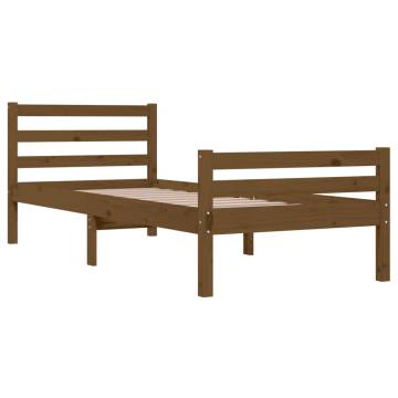 Honey Brown Solid Wood Bed Frame - 75x190 cm Small Single