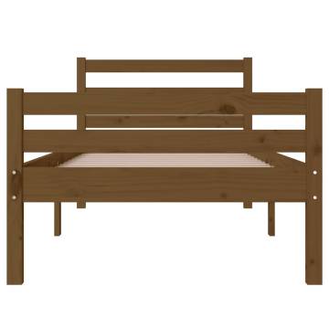 Honey Brown Solid Wood Bed Frame - 75x190 cm Small Single