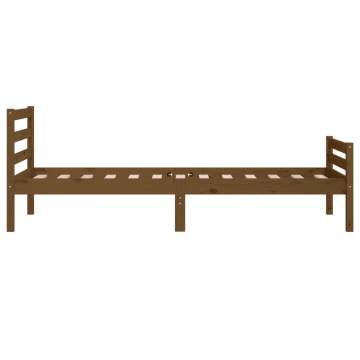 Honey Brown Solid Wood Bed Frame - 75x190 cm Small Single