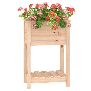 Planter with Shelf - Solid Pine Wood | HipoMarket