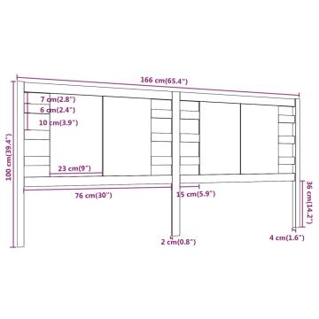 Stylish Grey Headboard | Solid Pine Wood | 166x4x100 cm