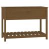 Wooden Planter with Shelf - Honey Brown, Solid Pine - 111.5cm