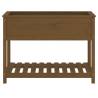 Wooden Planter with Shelf - Honey Brown, Solid Pine - 111.5cm