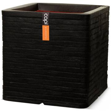 Capi Nature Row Square Planter 40x40 cm Black | Hipomarket