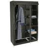 HI Wardrobe 110x46x178 cm - Stylish Black Fabric Storage